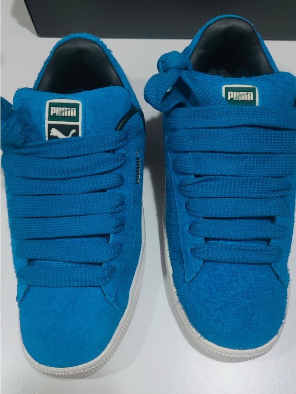 Puma Men's Bright Blue Suede Low-Top Sneakers